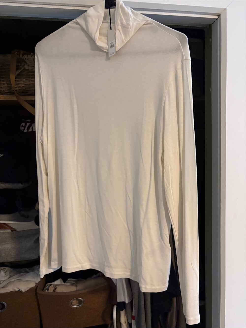 Banana Republic Ivory Long-Sleeve Turtleneck Top